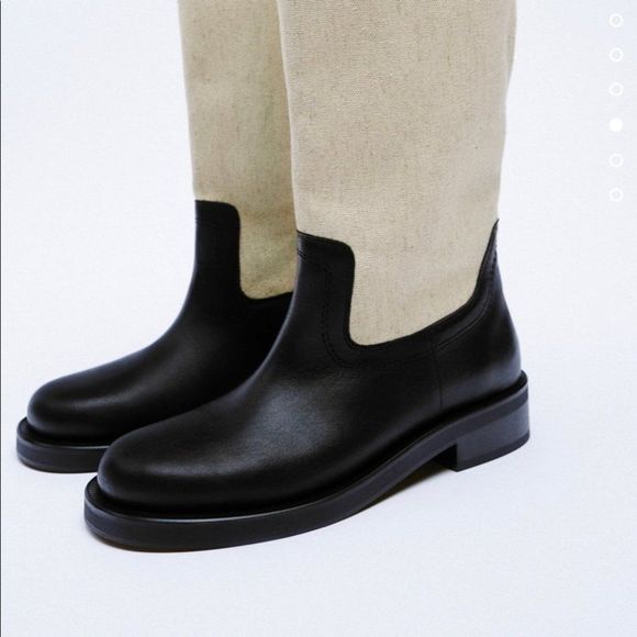 Combined leather knee high boots - Picture 4 of 5